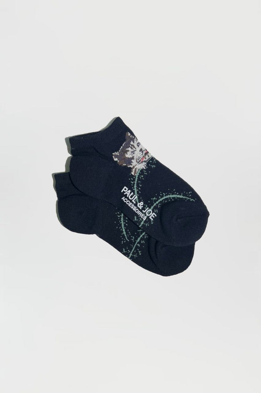 Paul & Joe chaussettes chat coton noires 36-39