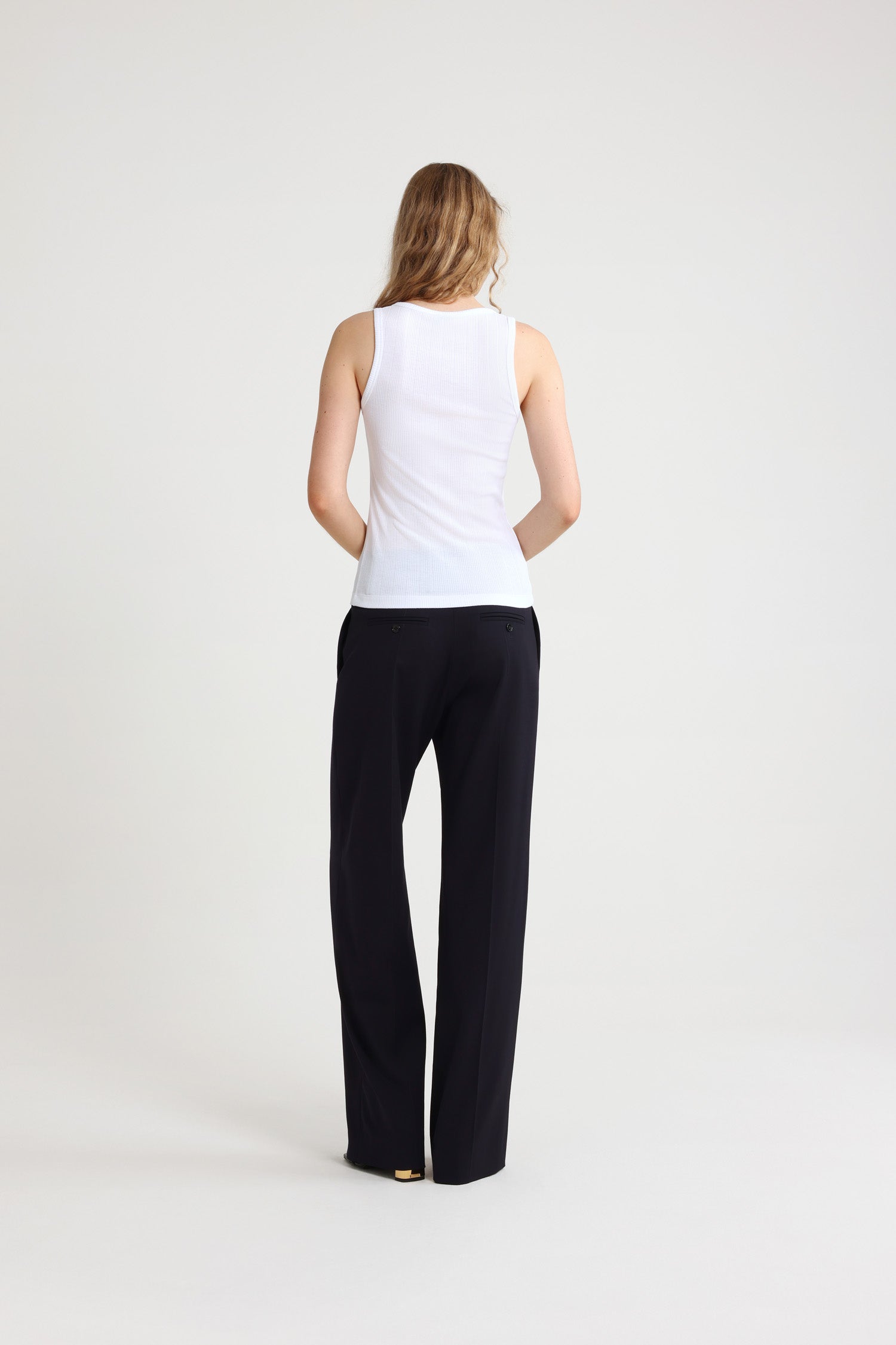 Patou JE149 débardeur coton bio blanc zip doré