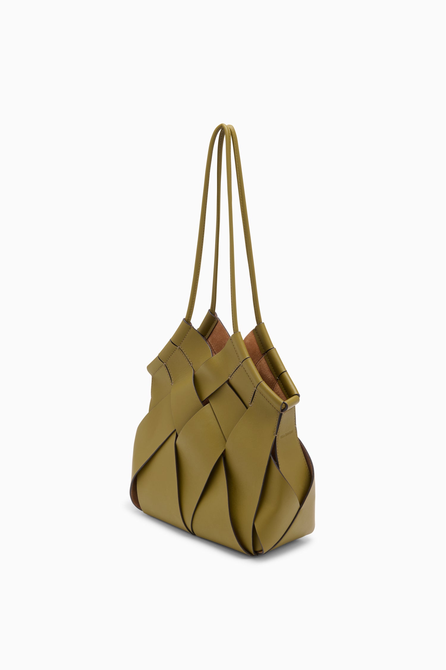 Ulla Johnson Charlotte PF261181 sac épaule cuir tressé Olive