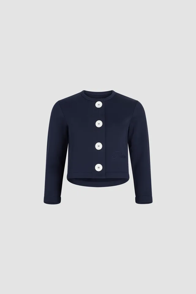 Patou JE155 cardigan court coton bleu marine