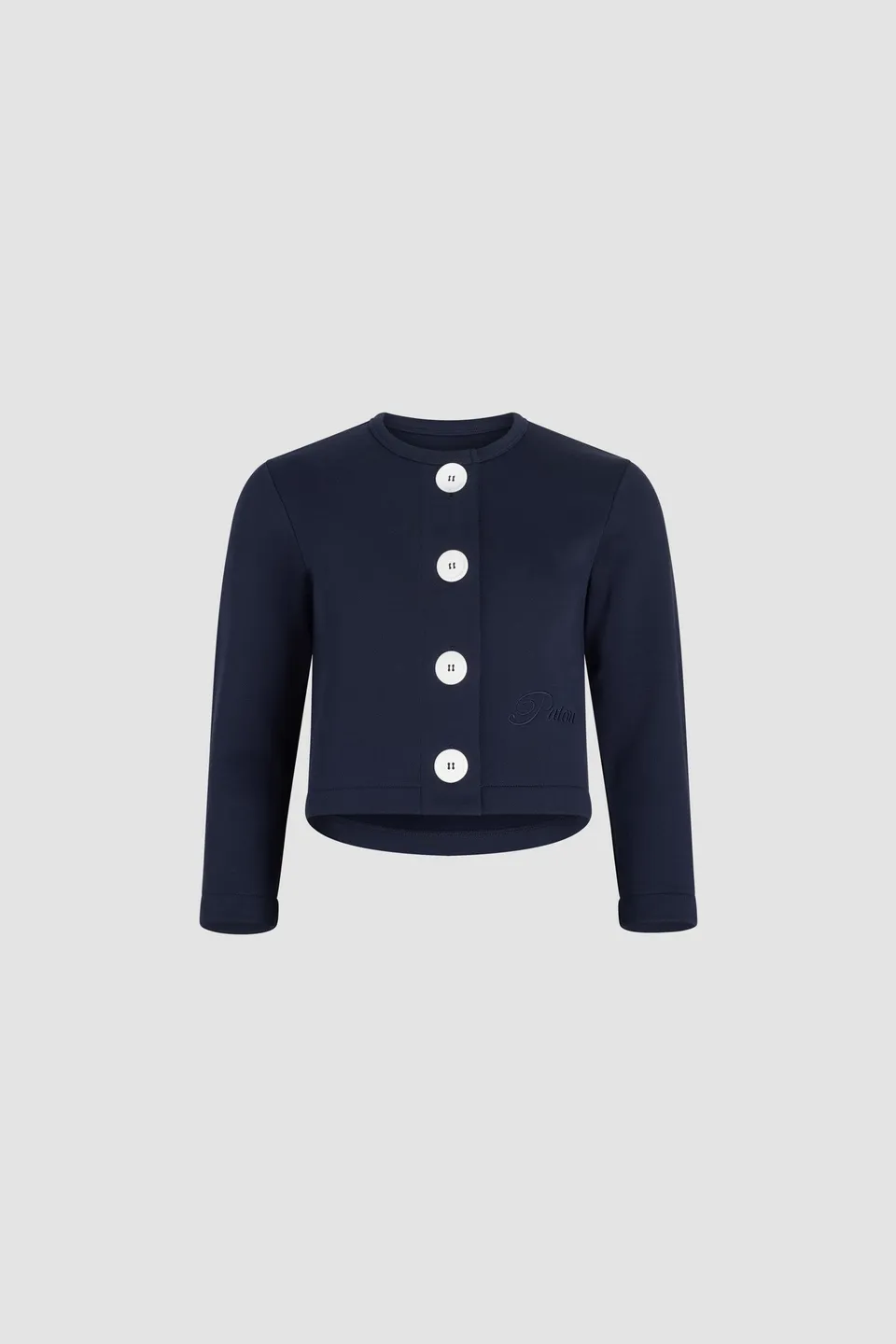 Patou JE155 cardigan court coton bleu marine