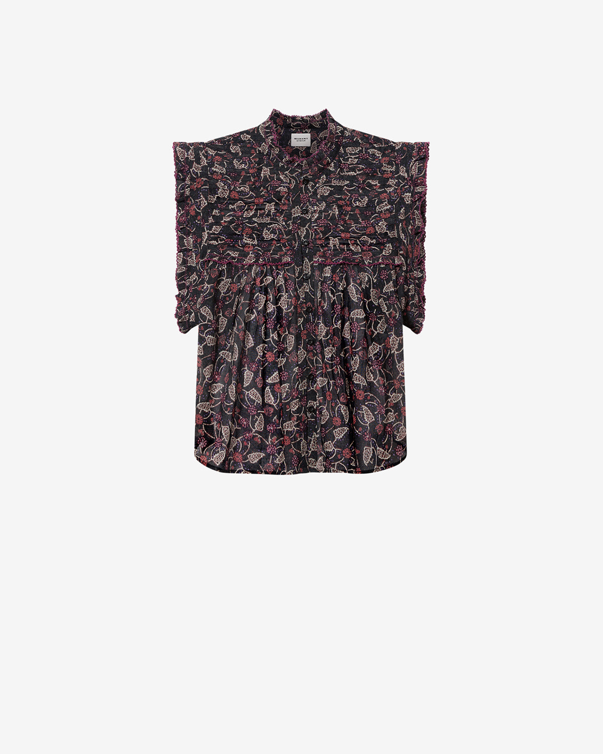 Isabel Marant Dersia HT0948FA top Noir/Framboise coton