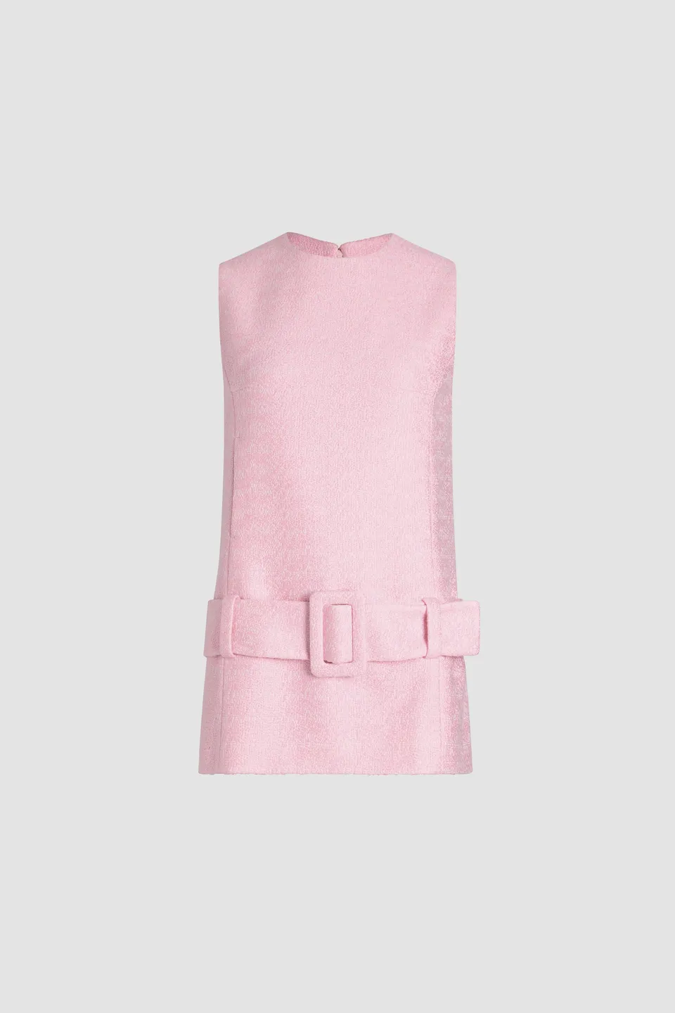 Patou DR160 robe tweed coton rose ceinture mini