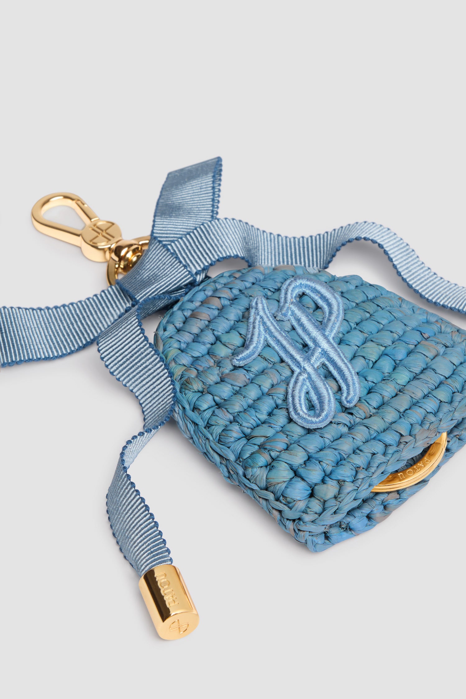 Patou AC091 porte-clés raphia bleu Skylight Blue
