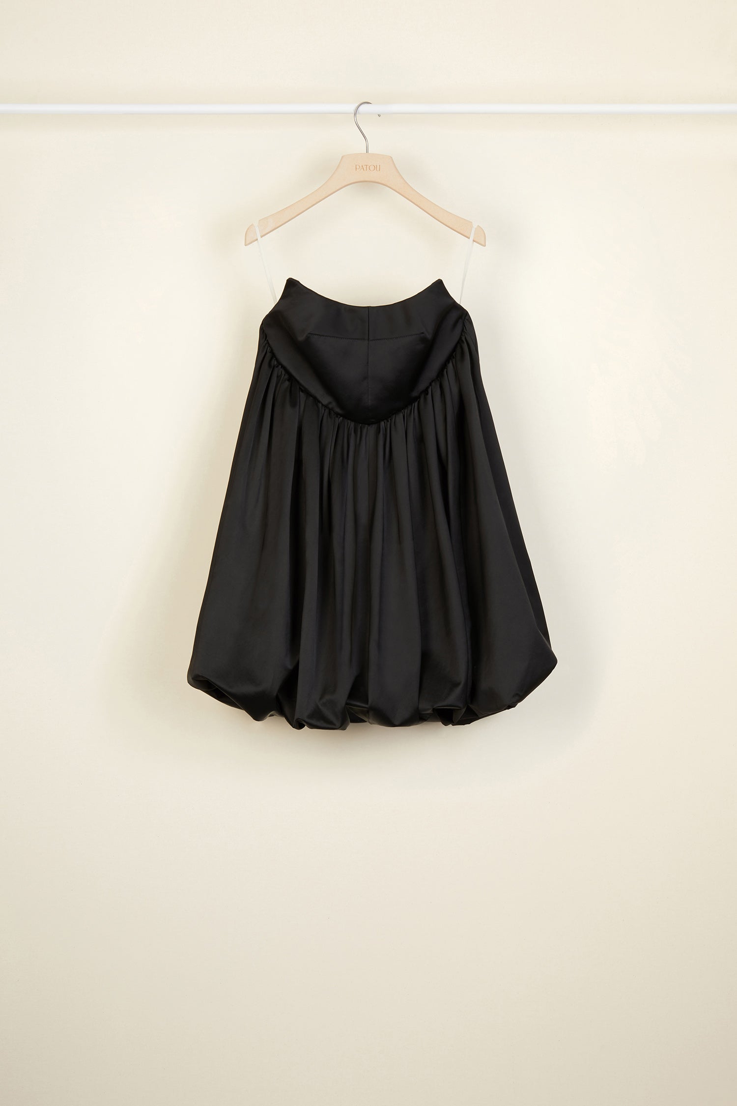 Patou P20DR0150041999B robe Black satin bustier bulle