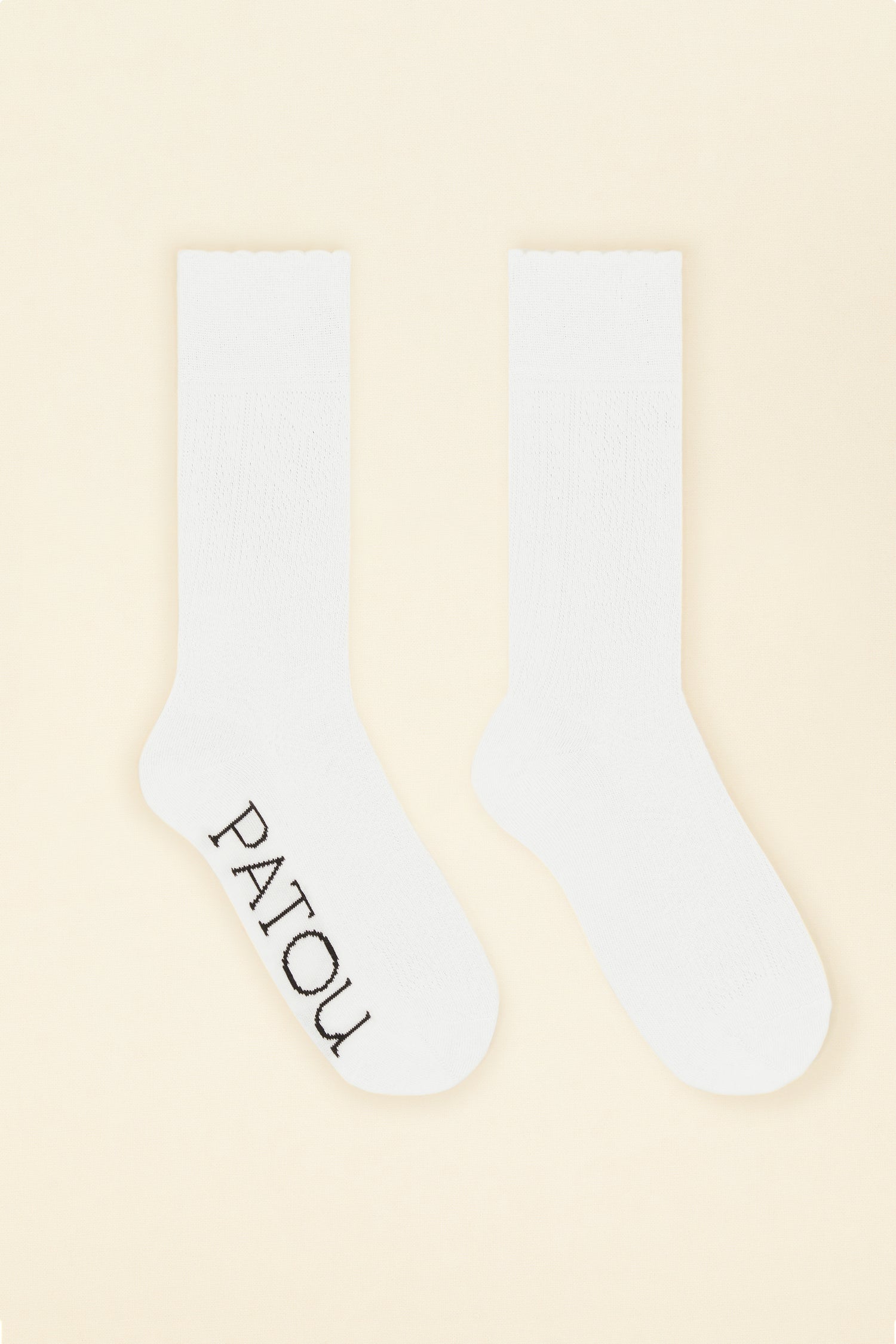 Patou Accessories P22AC0410118900B chaussettes coton bio noir blanc x2