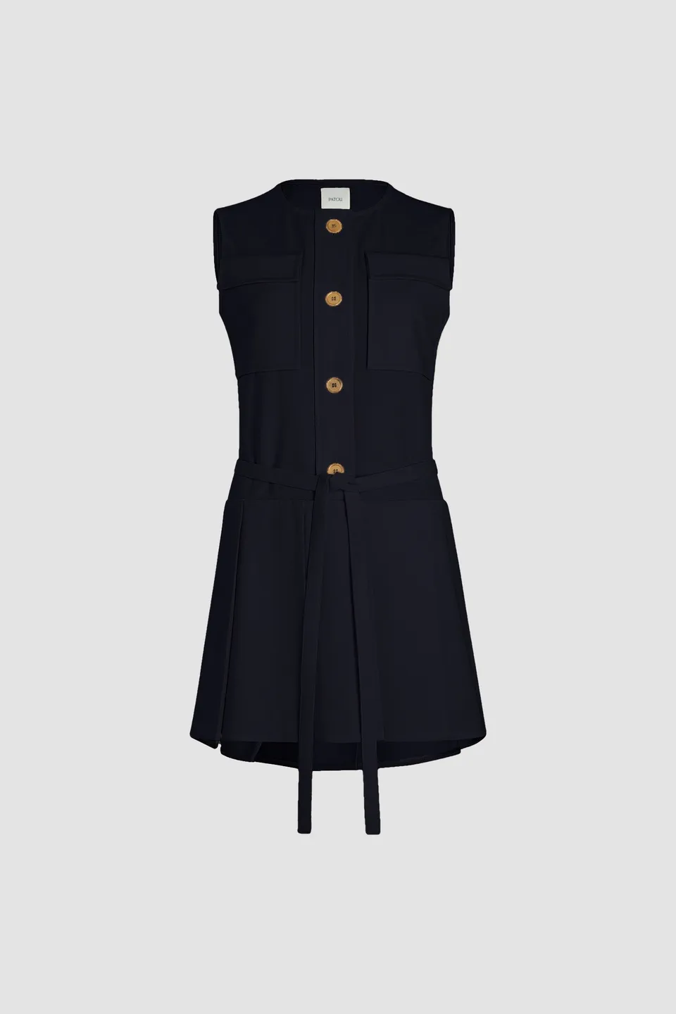 Patou DR169 robe mini laine bleu marine 38