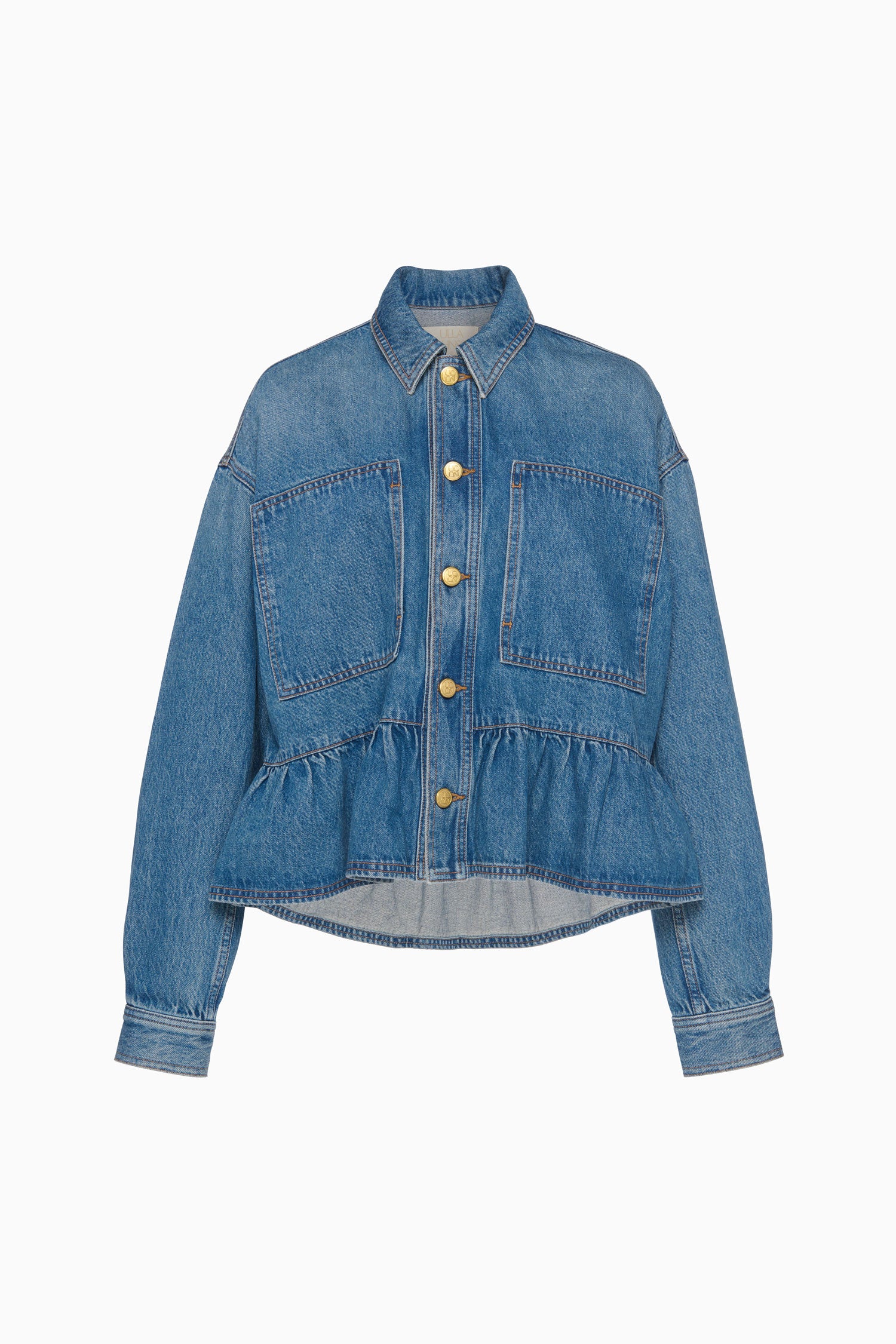 Ulla Johnson Arquette veste jean Danube péplum coton