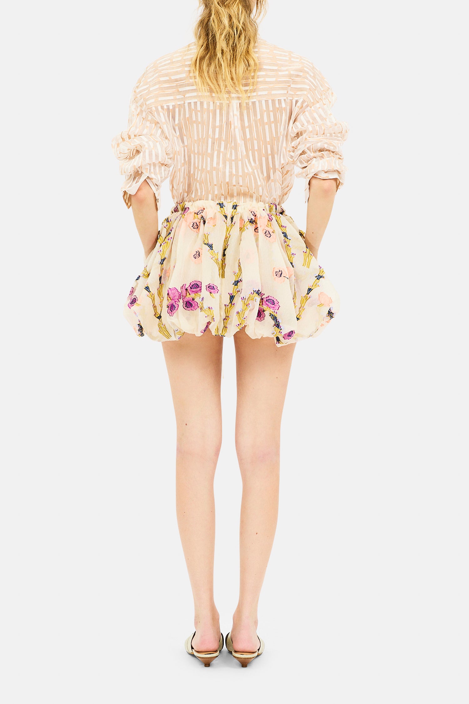 Ulla Johnson Maeve mini jupe boule Pearl Bloom soie