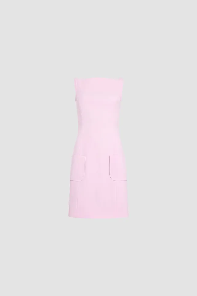 Patou P26DR2440103459P Robe bustier rose faille laine droite