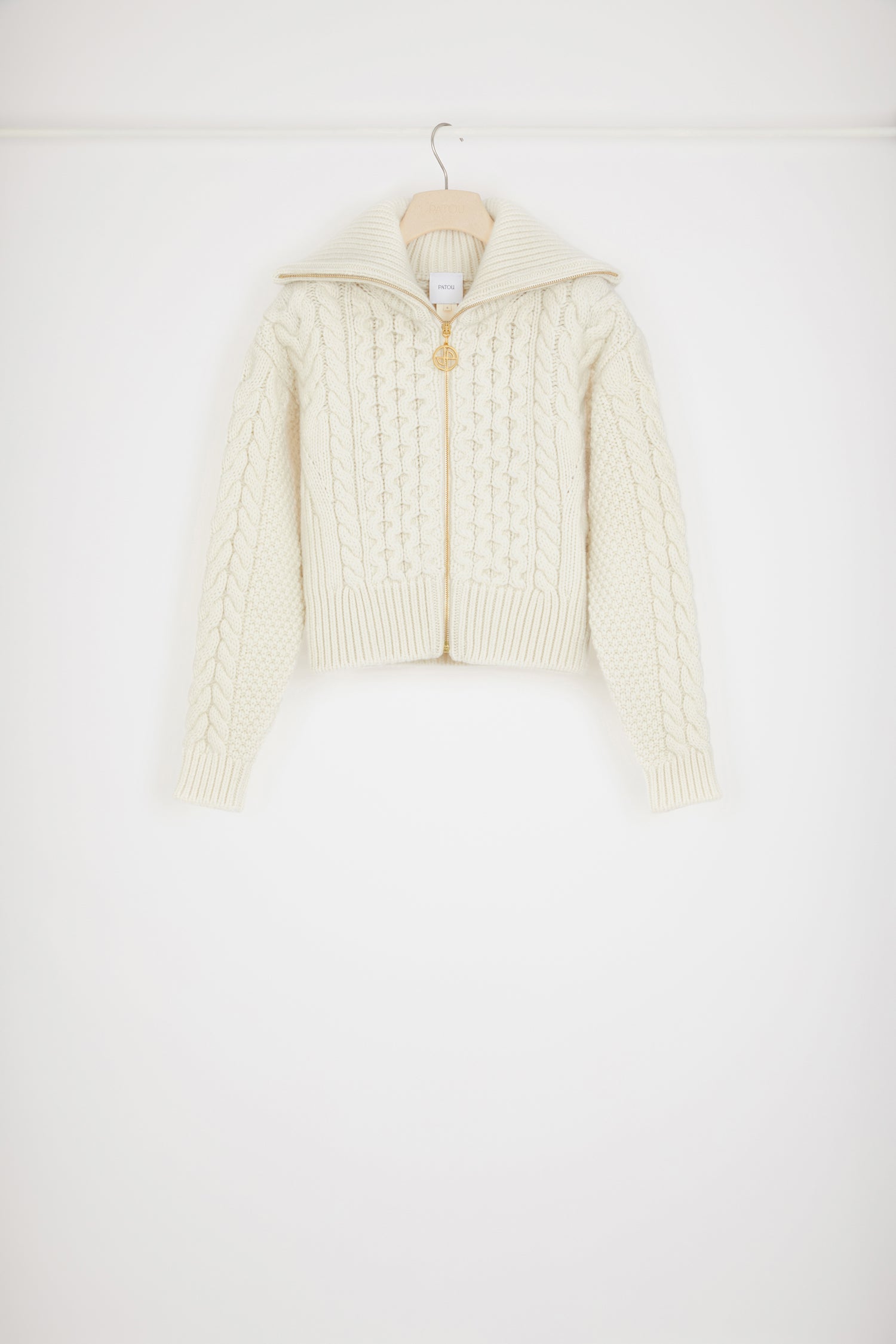Patou Knitwear gilet zip KN139 maille blanc XS-XL