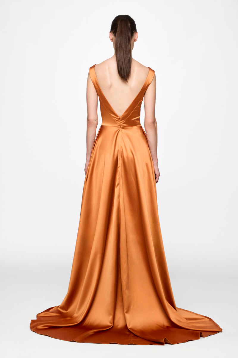 ATU Body Couture robe soirée orange satin taille S corset