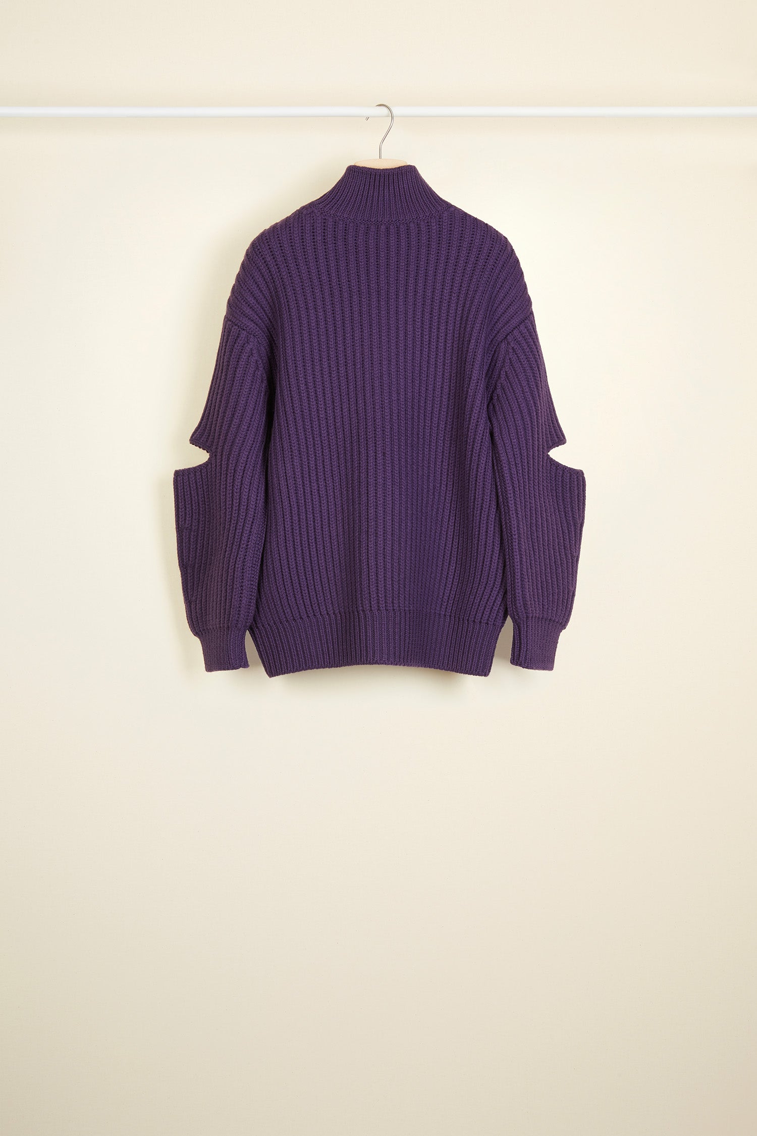Patou Pull Mérinos Ajouré Noir Mûre XL