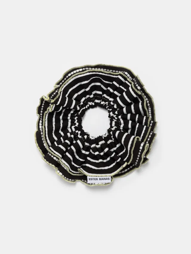 Ester Manas Striped scrunchie chouchou imprimé 16 cm