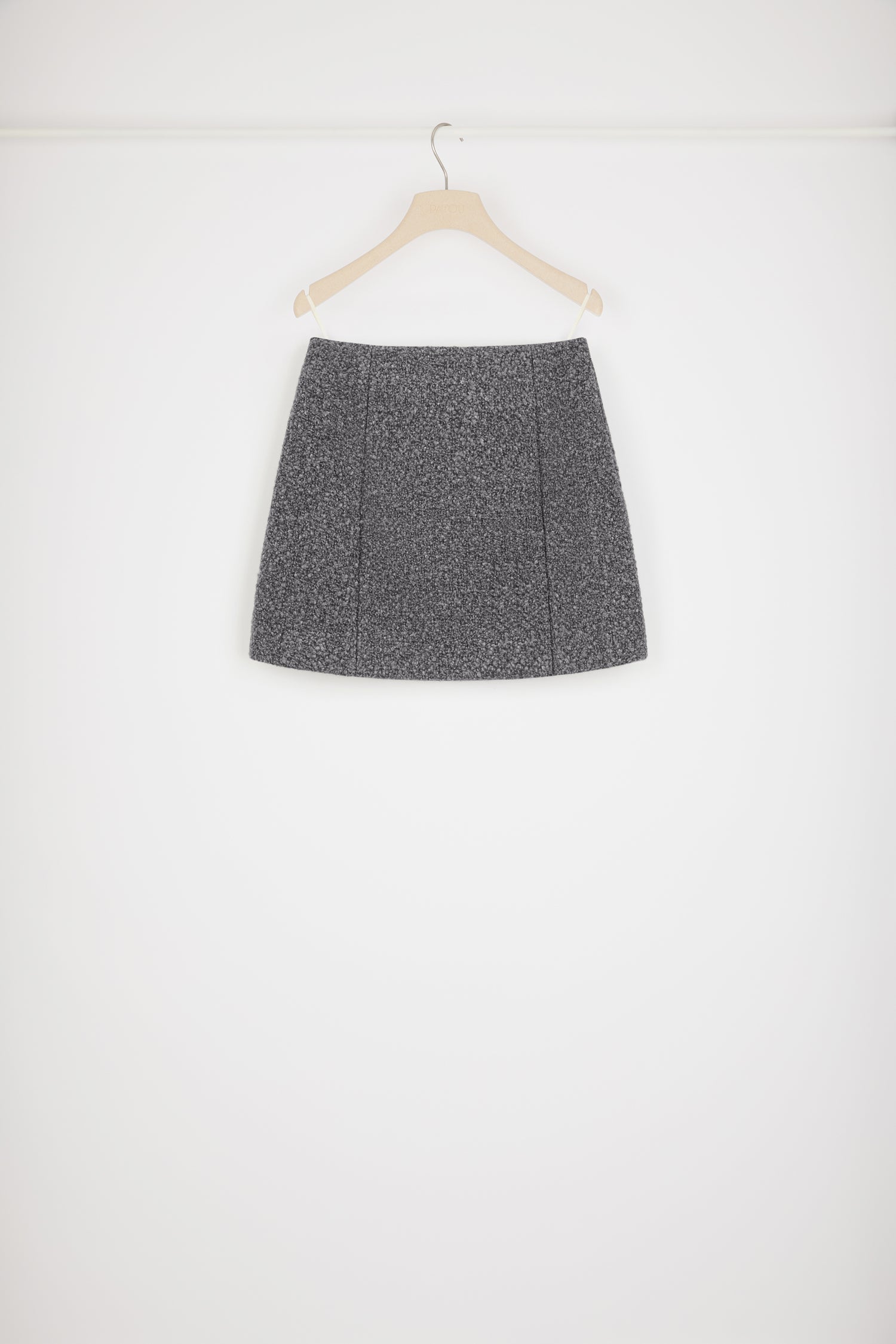 Patou SK046 Mini Jupe Bouclé Gris Anthracite 34-44