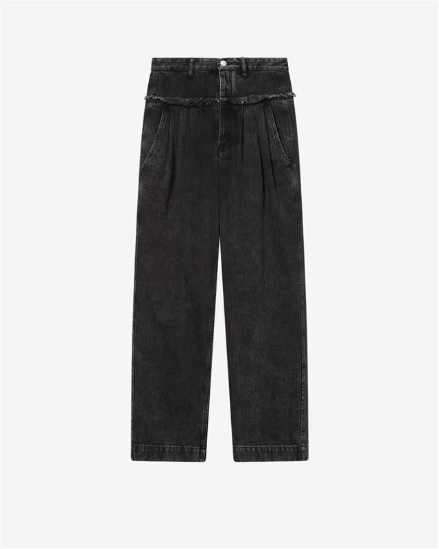Isabel Marant Iniza jean large noir délavé coton