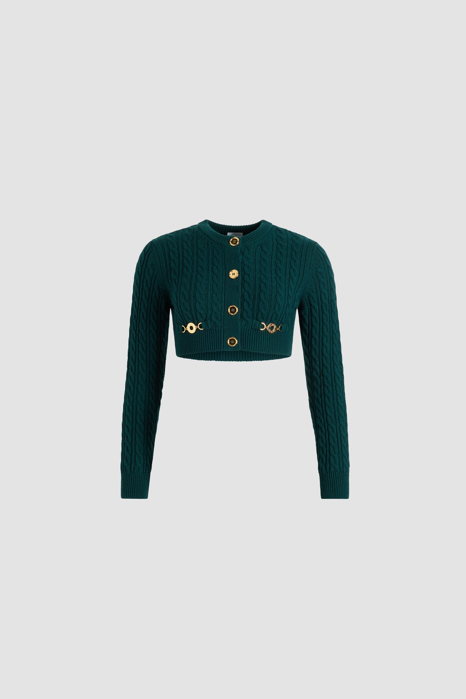 Patou H25KN259 cardigan torsades Imperial Green laine