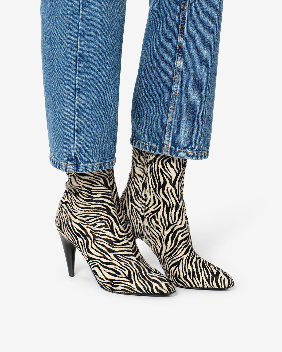 Isabel Marant Jany Low bottines zèbre talon 9 cm