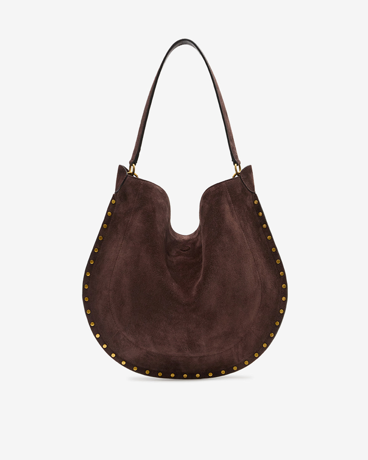 Isabel Marant Oskan sac hobo cuir velours café