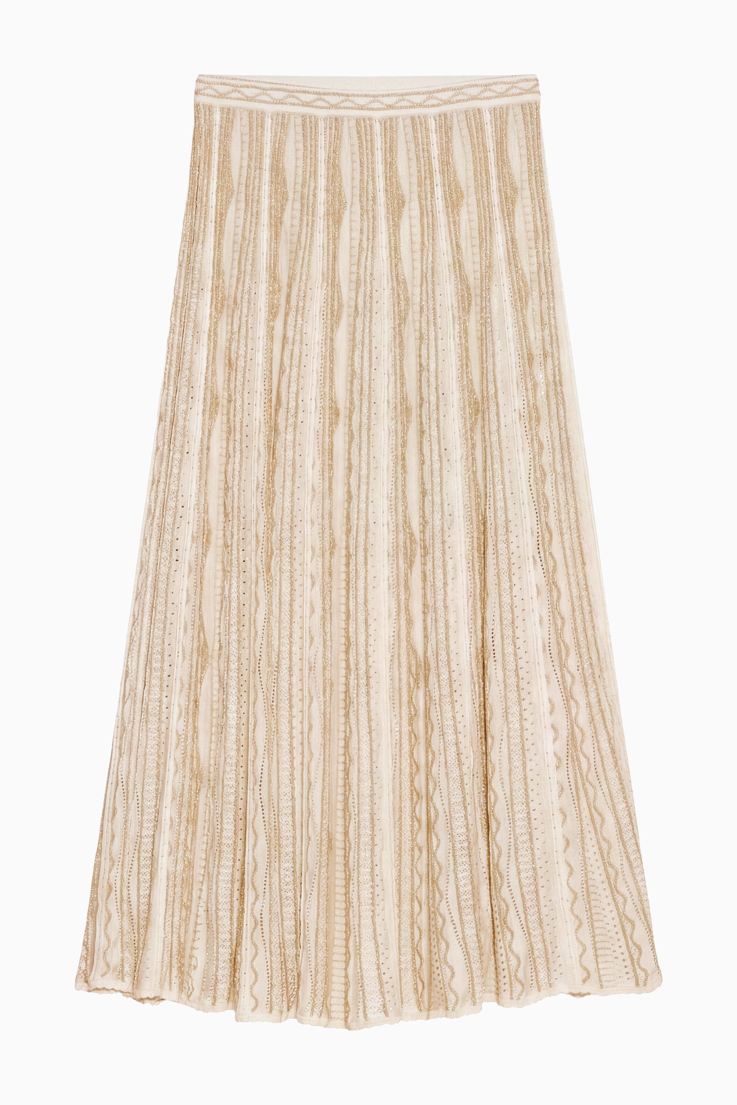 Ulla Johnson Clio jupe midi conch blanche lurex