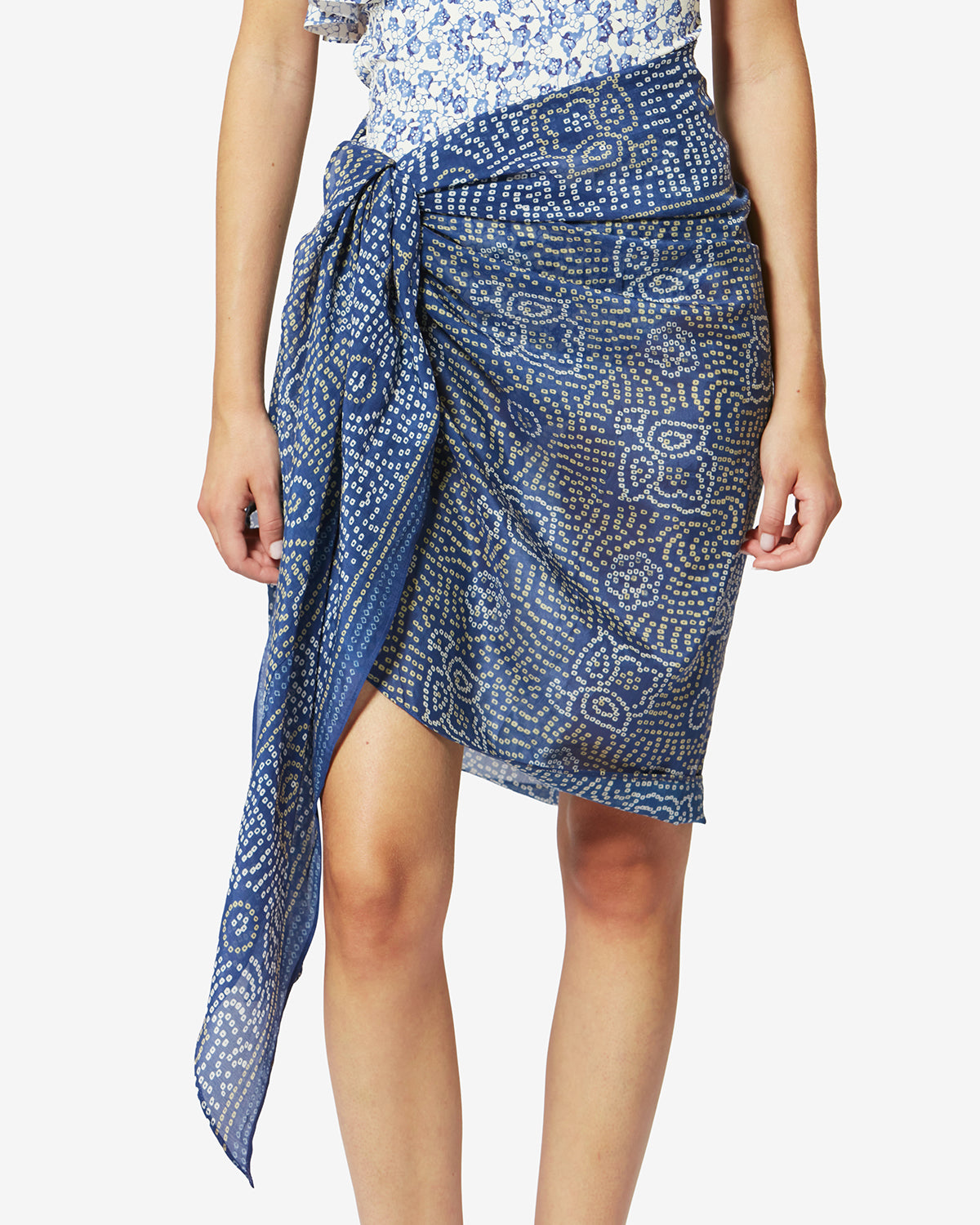 Isabel Marant Lucilia PR002XFA paréo coton bleu imprimé