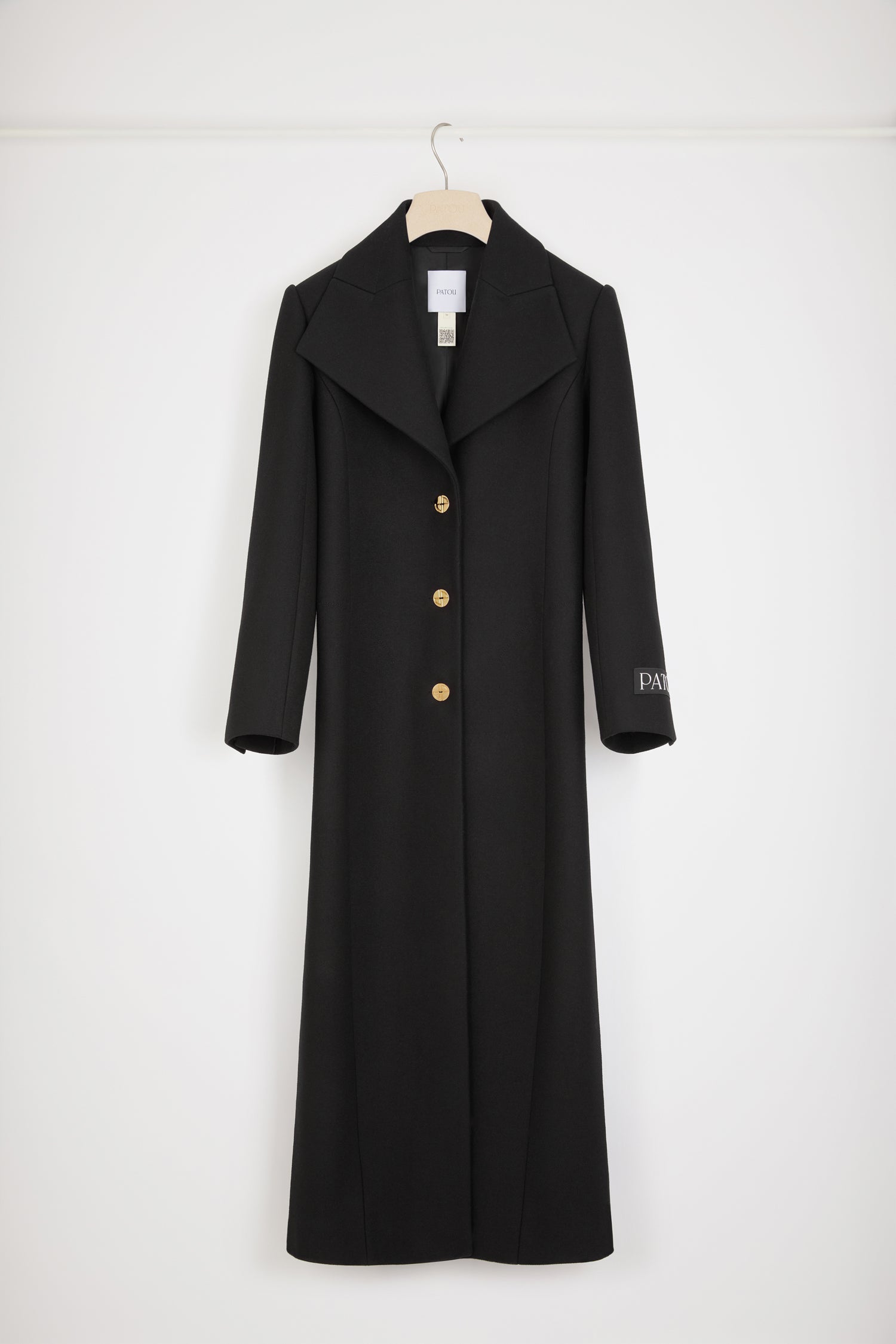 Patou Coats CO017 manteau long noir laine