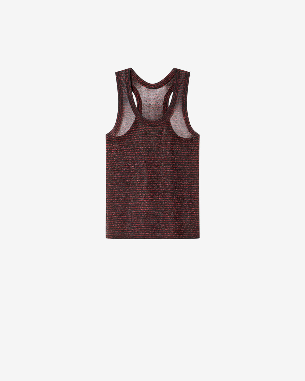 Isabel Marant Cevara débardeur maille lurex noir-rouge