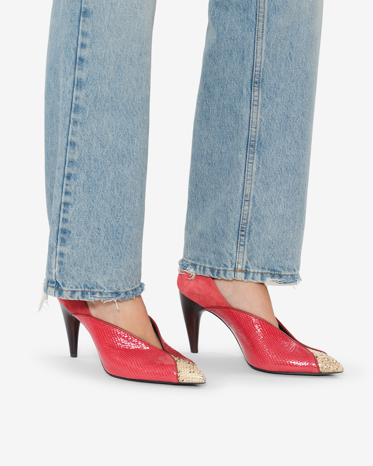 Isabel Marant Luza escarpins rouge python talon 9cm
