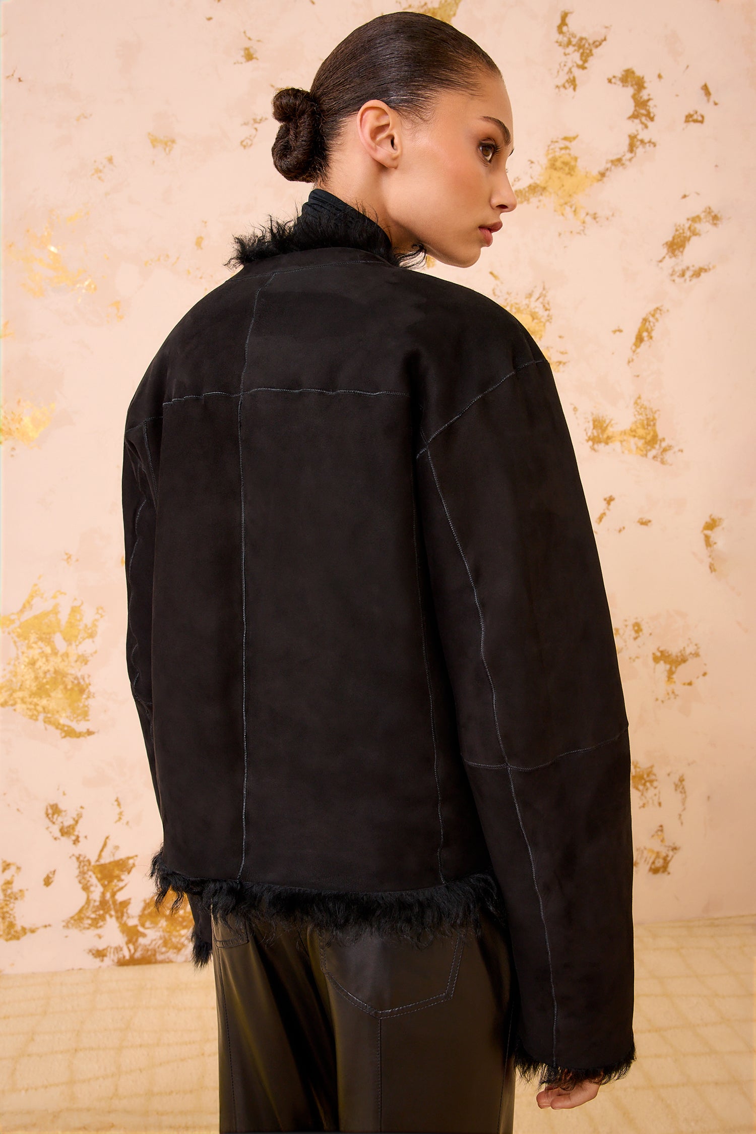 Ulla Johnson Irina manteau shearling Noir reversible