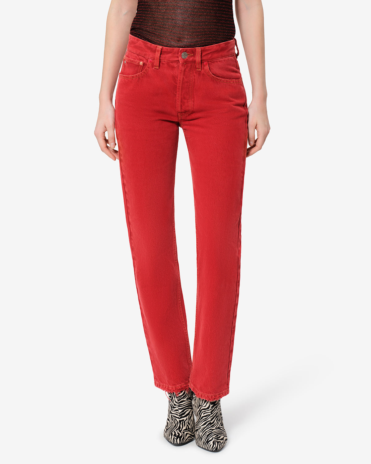 Isabel Marant Daya Regular jean rouge coupe regular