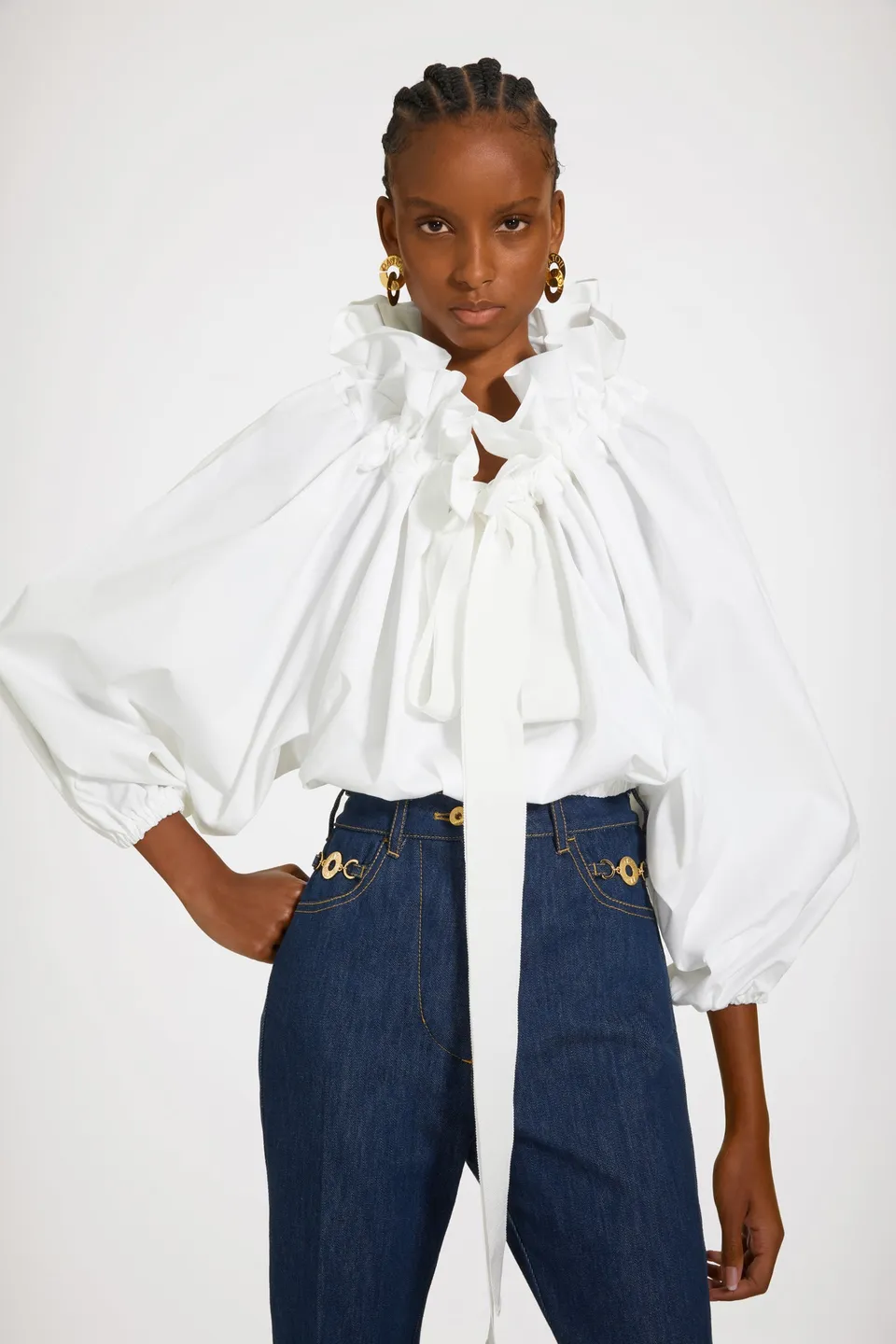Patou TO032 Top Coton Bio Blanc Crop 34-44