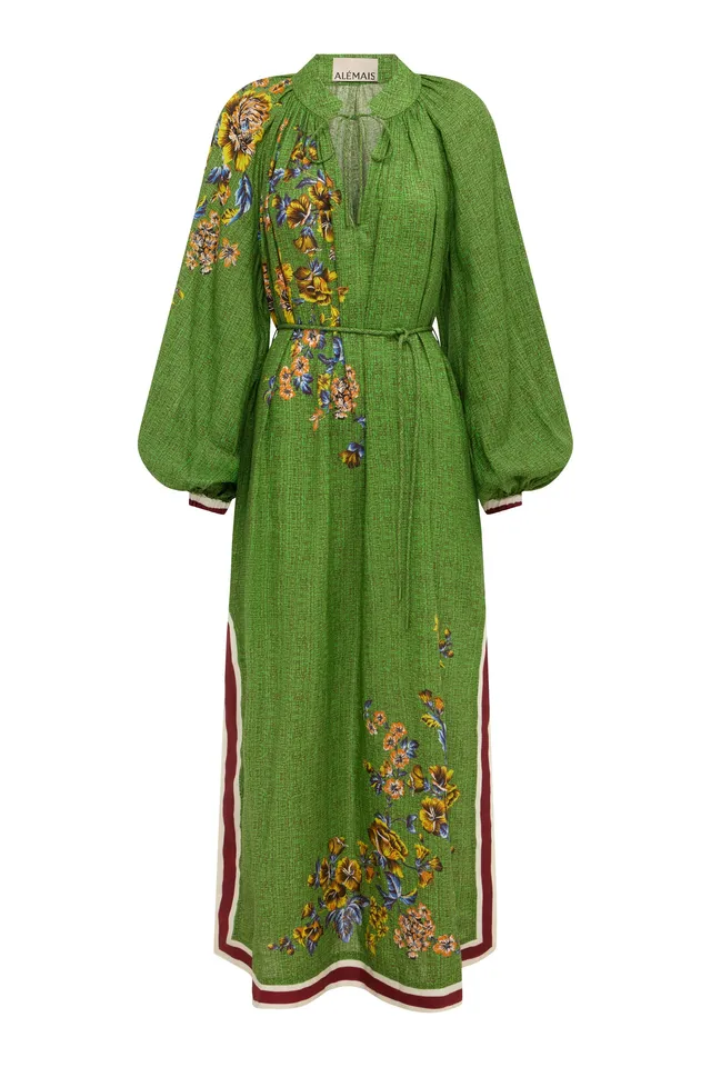Alemäis Phyllis Midi Robe ramie ceinture
