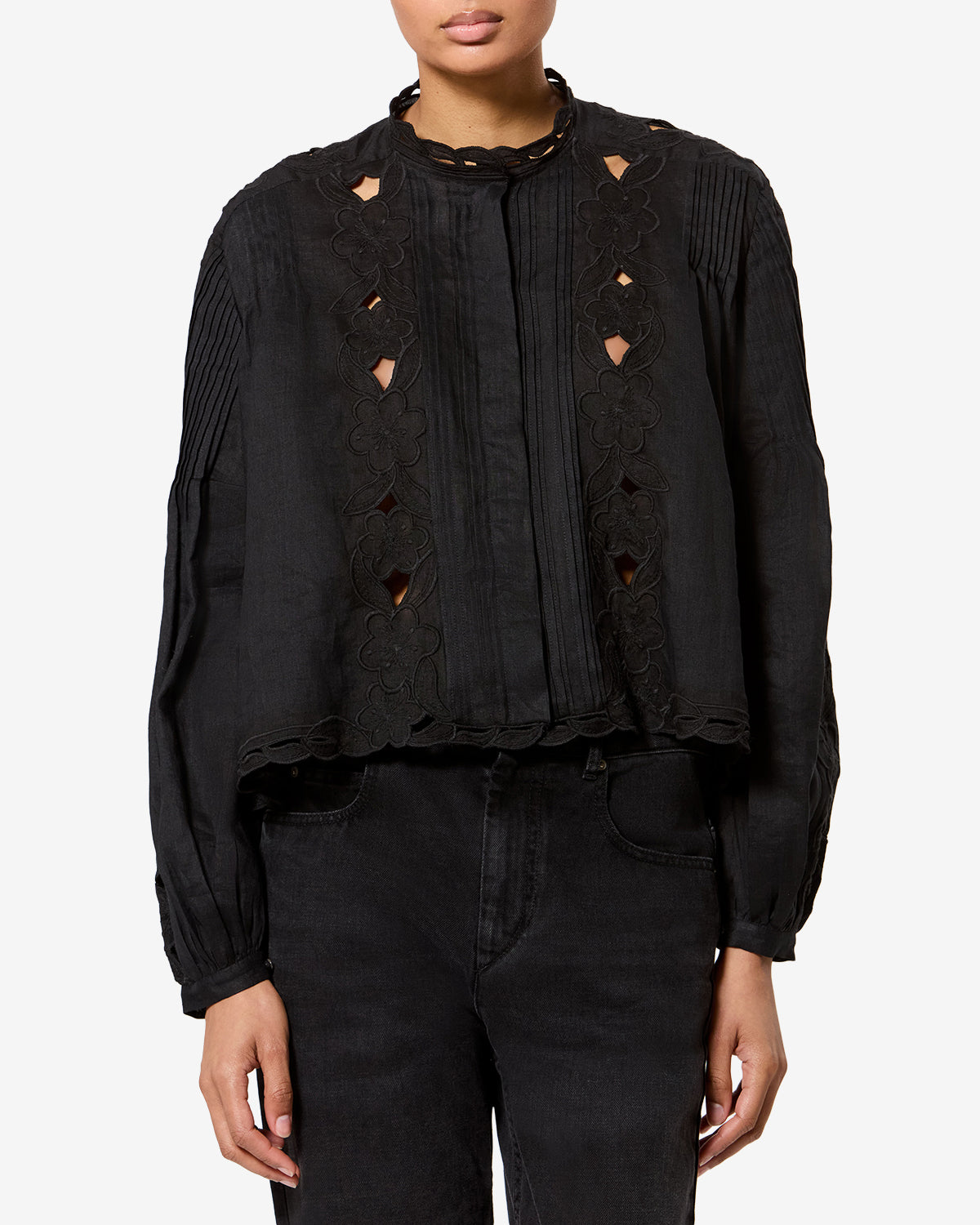 Isabel Marant Rubra blouse noire broderie large 34-44
