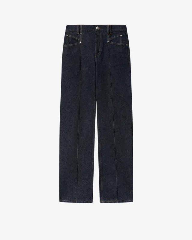 Isabel Marant Drolane Jean Droit Foncé Nuit Denim Coton