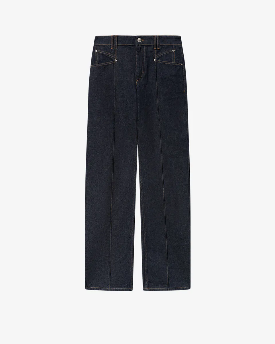 Isabel Marant Drolane Jean Droit Foncé Nuit Denim Coton