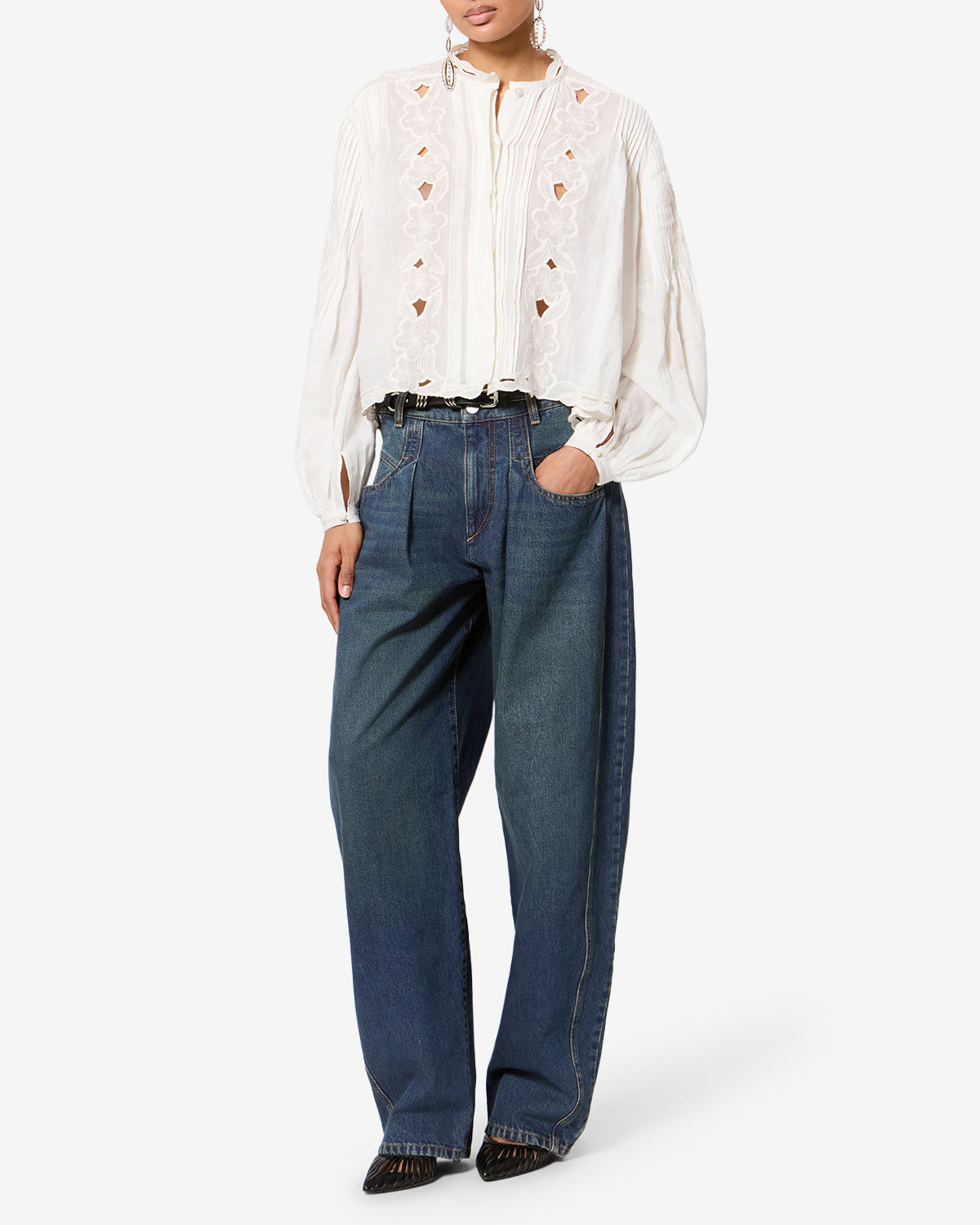 Isabel Marant Lisha jean barrel bleu taille haute