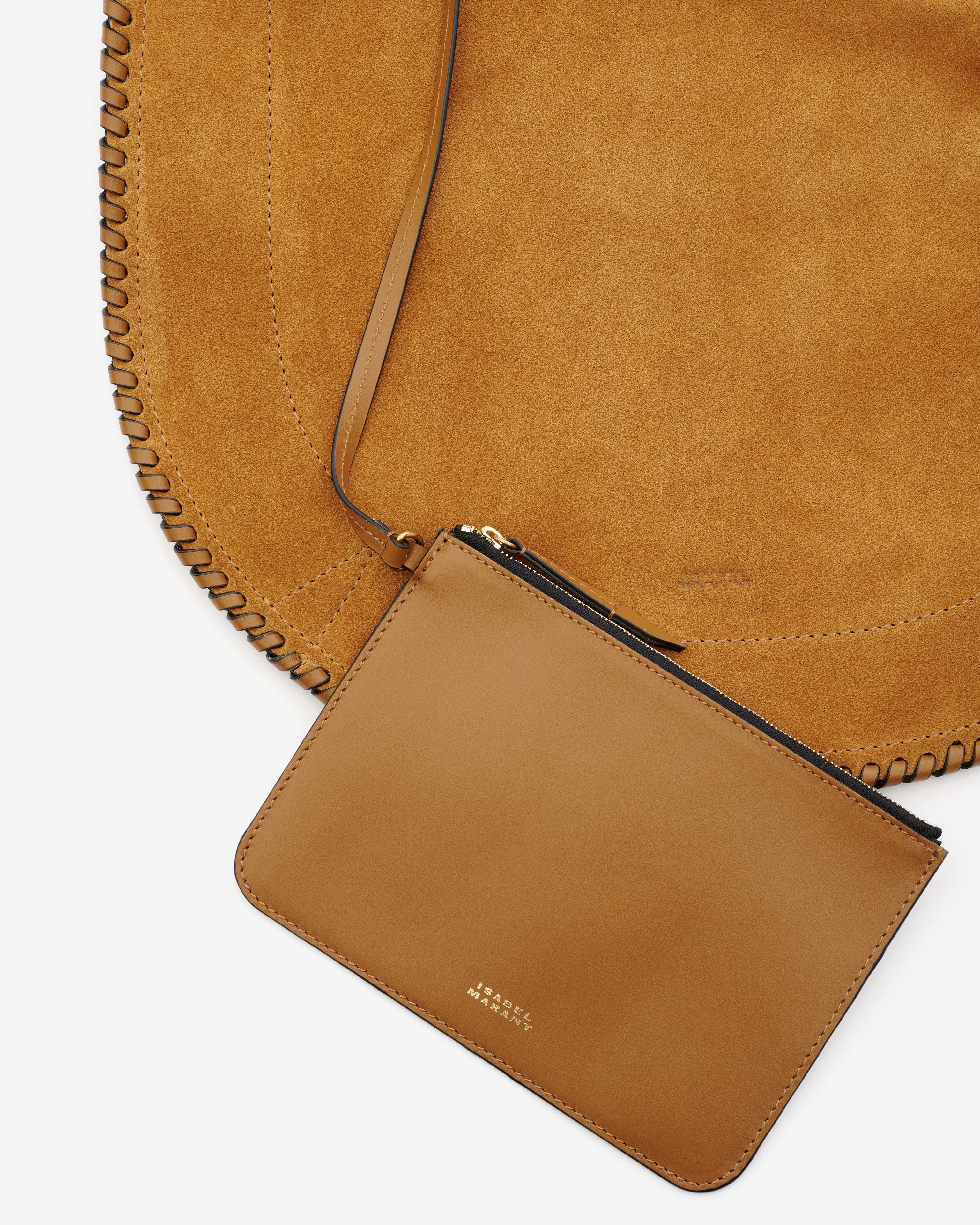 Isabel Marant Oskan Hobo Soft sac velours cognac