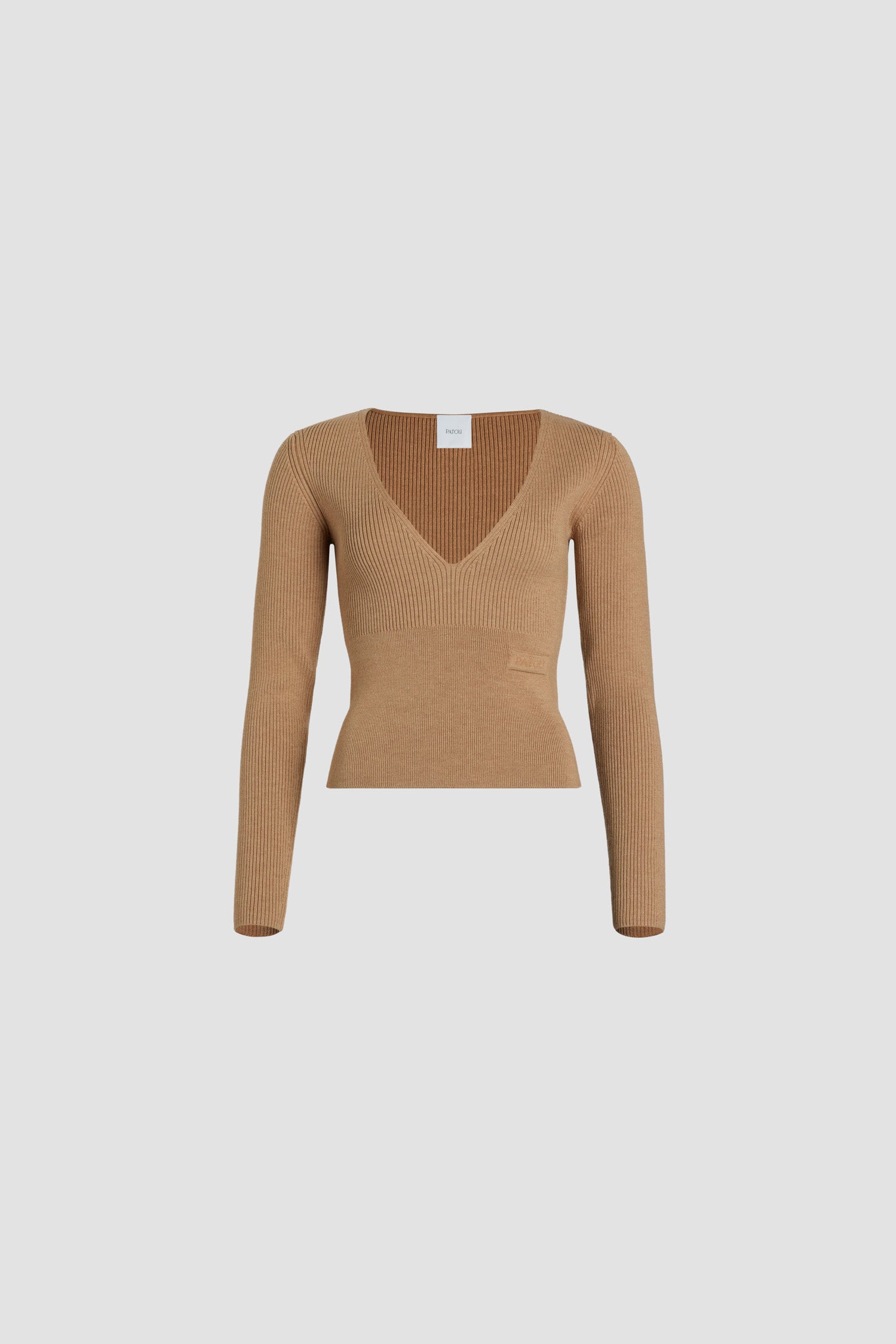 Patou H24KN187 pull col V beige biscuit XS-XL