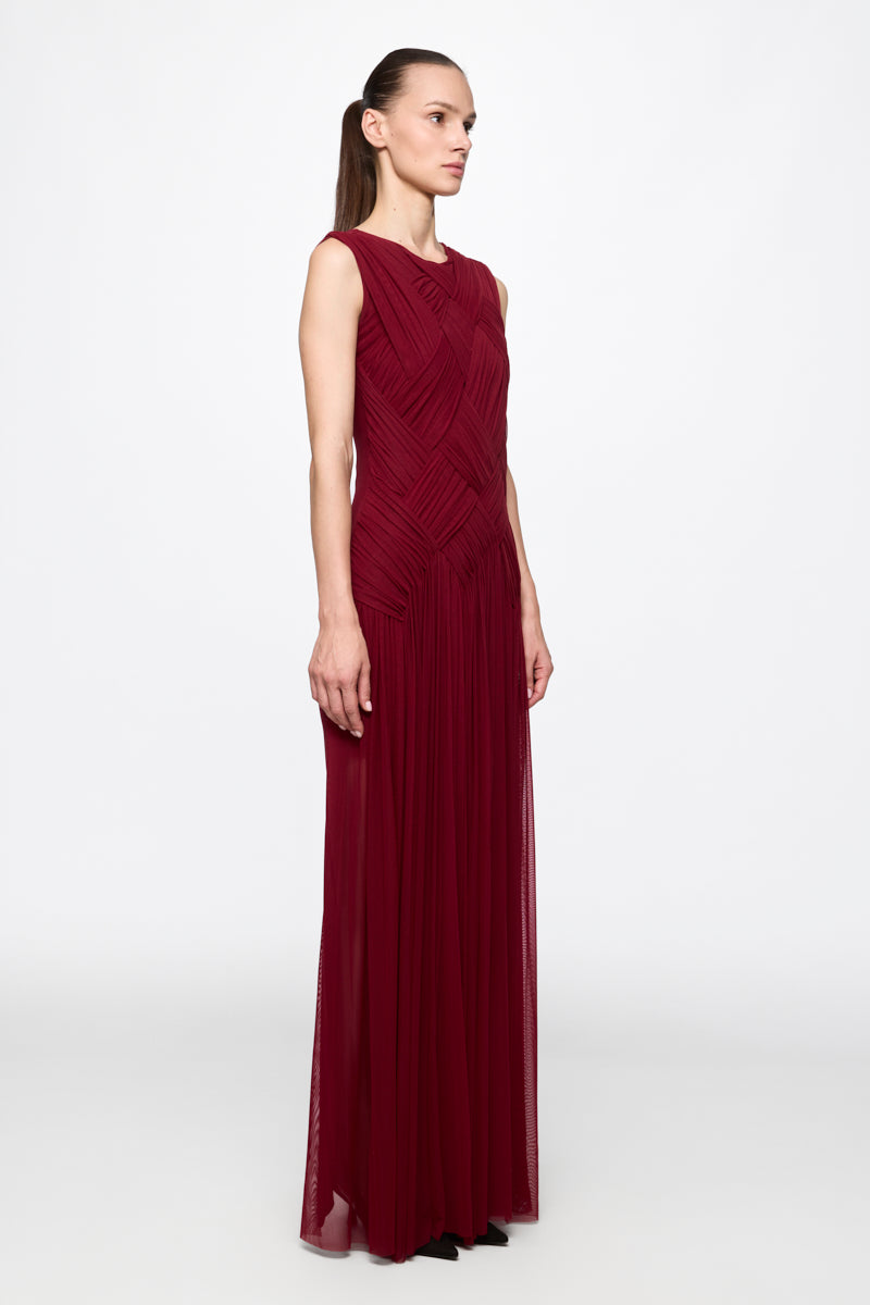 ATU Body Couture Emotional Dress robe longue bordeaux tulle