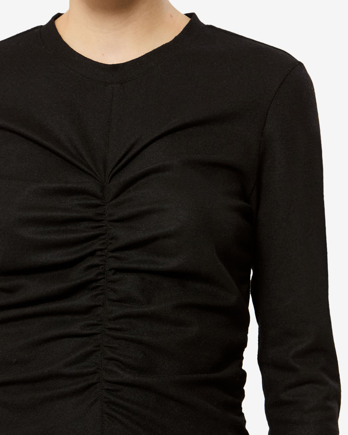 Isabel Marant Delesa top noir jersey froncé ajusté