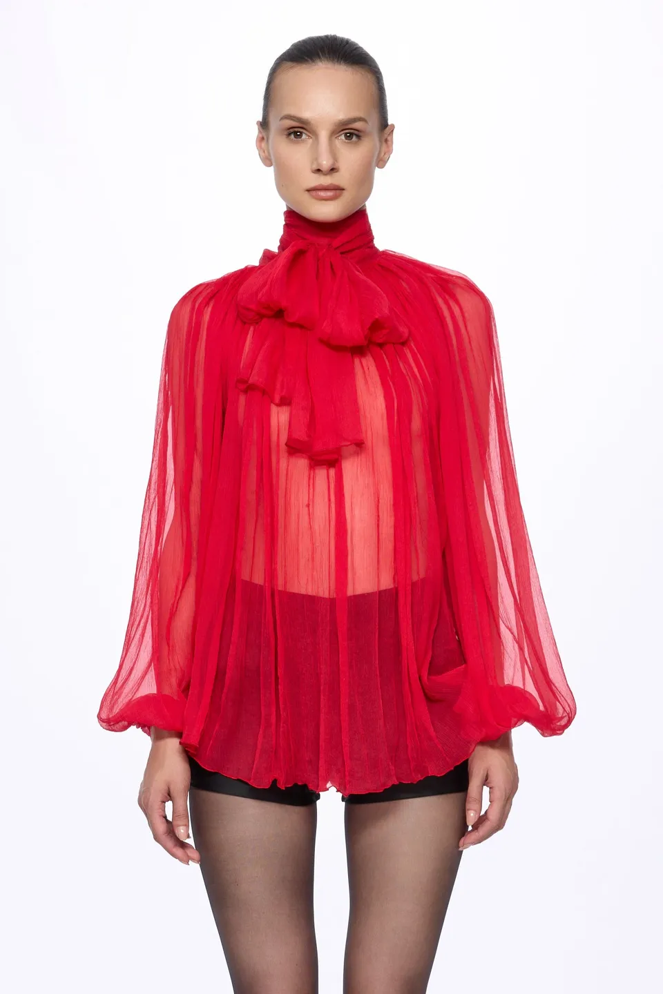 ATU Body Couture Red chemisier soie rouge taille S