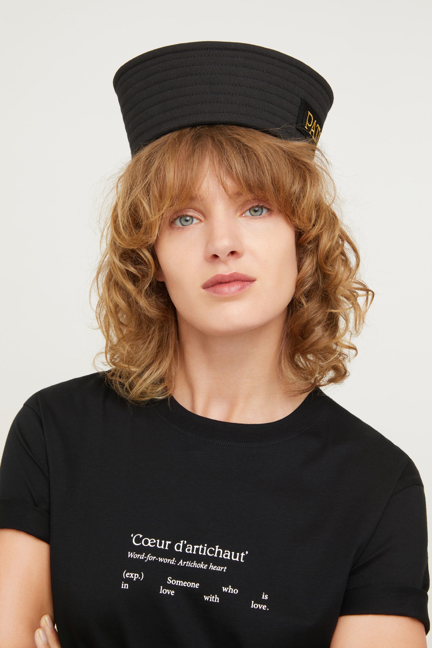 Patou Tee Coton Bio Noir Cœur Taille XS-XXL