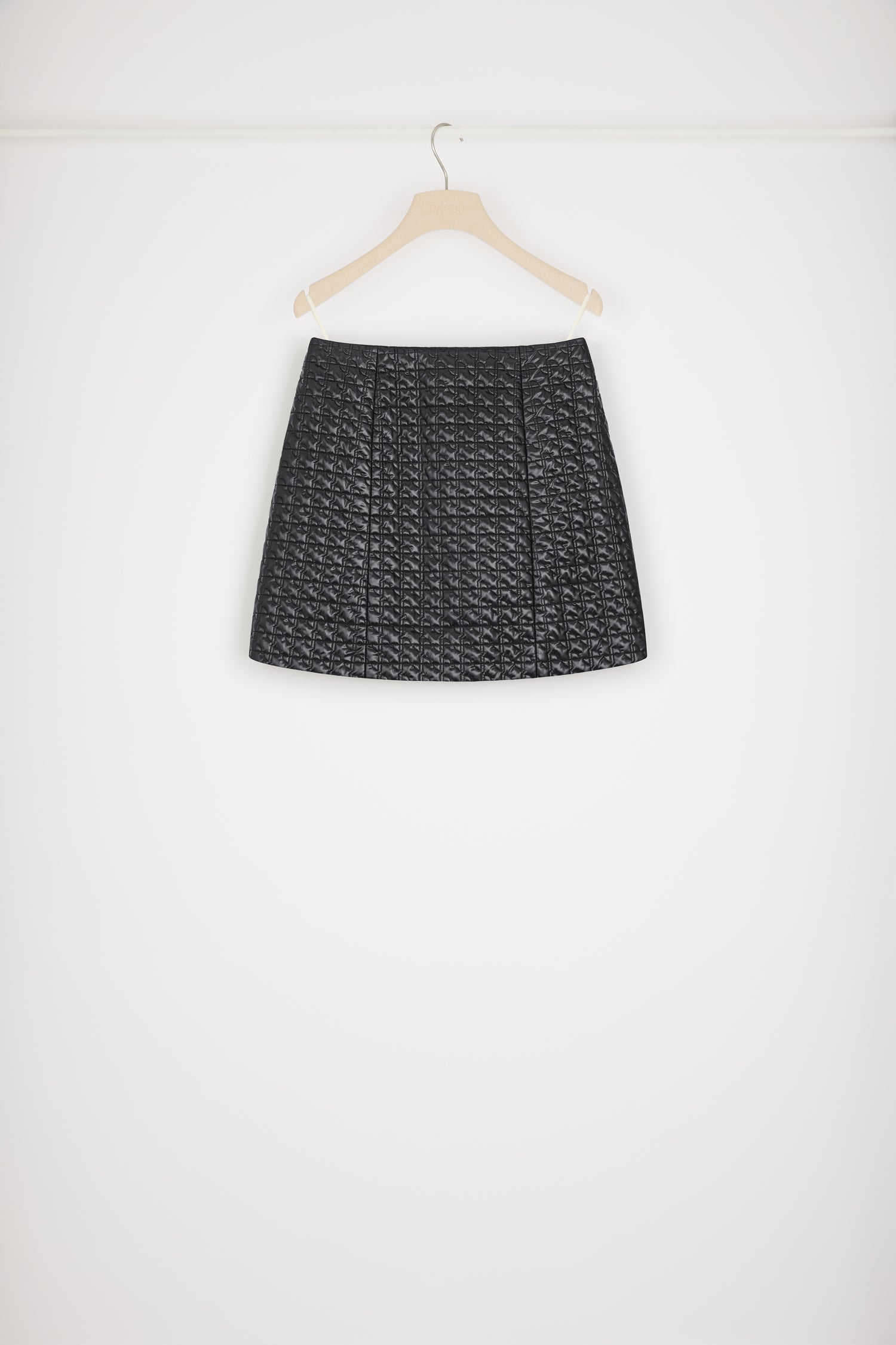 Patou SK046 mini jupe noire nylon matelassé JP 34-44
