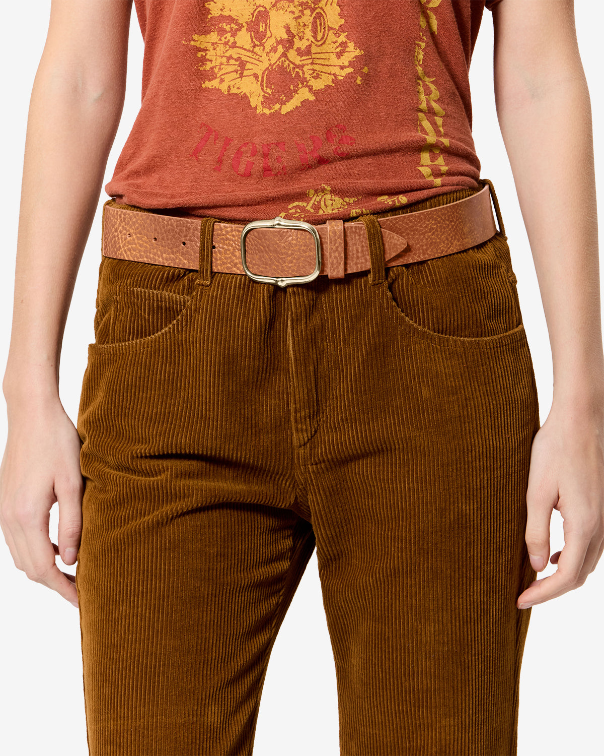 Isabel Marant Holis Ceinture cuir ambre fine