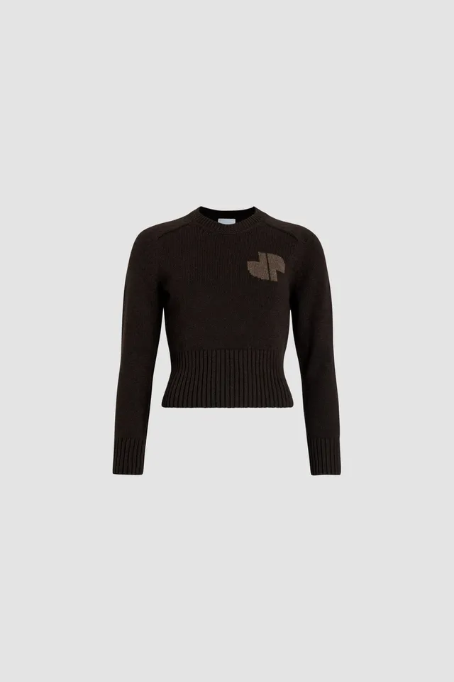 Patou KN202 pull laine cachemire marron JP