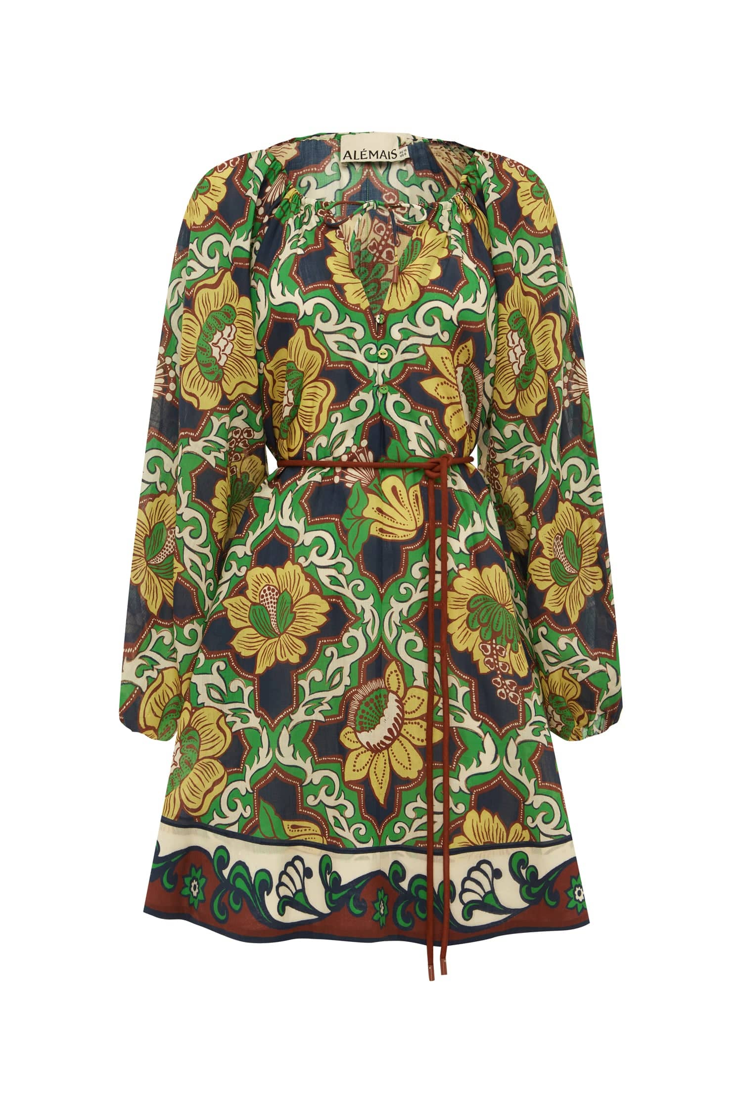 Alemäis Liana Mini Dress robe mini ramie imprimé botanique