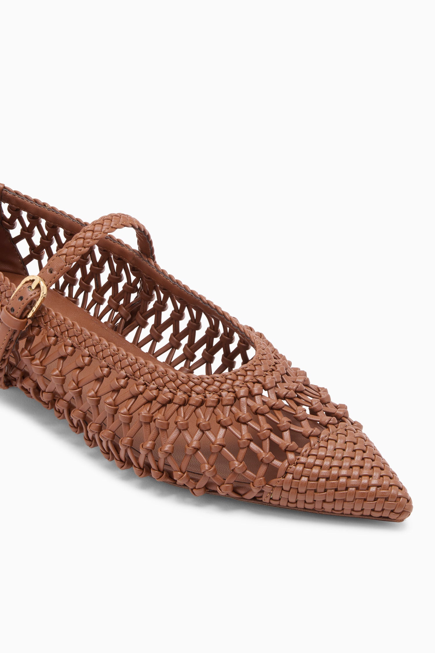 Ulla Johnson Gracie ballerines chestnut cuir vegan bout pointu