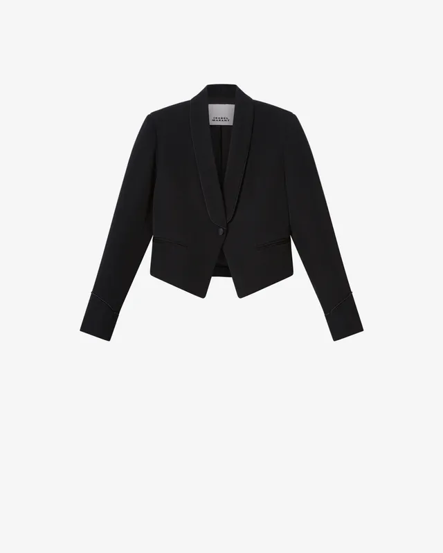 Isabel Marant Pialena VE0797FA-D4E02I veste laine noire satin