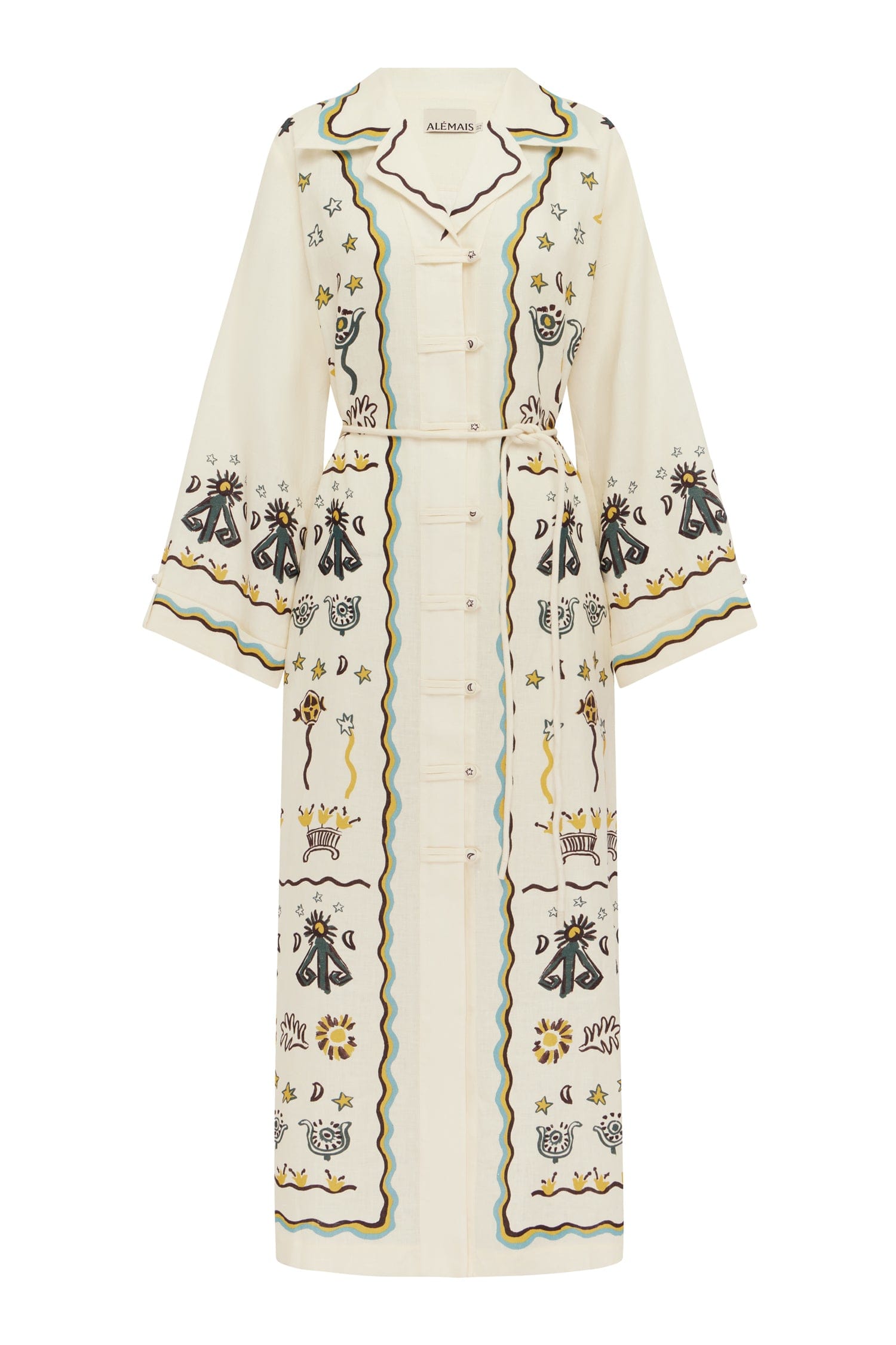 Alemäis Sun Dancer Shirtdress robe midi viscose imprimé