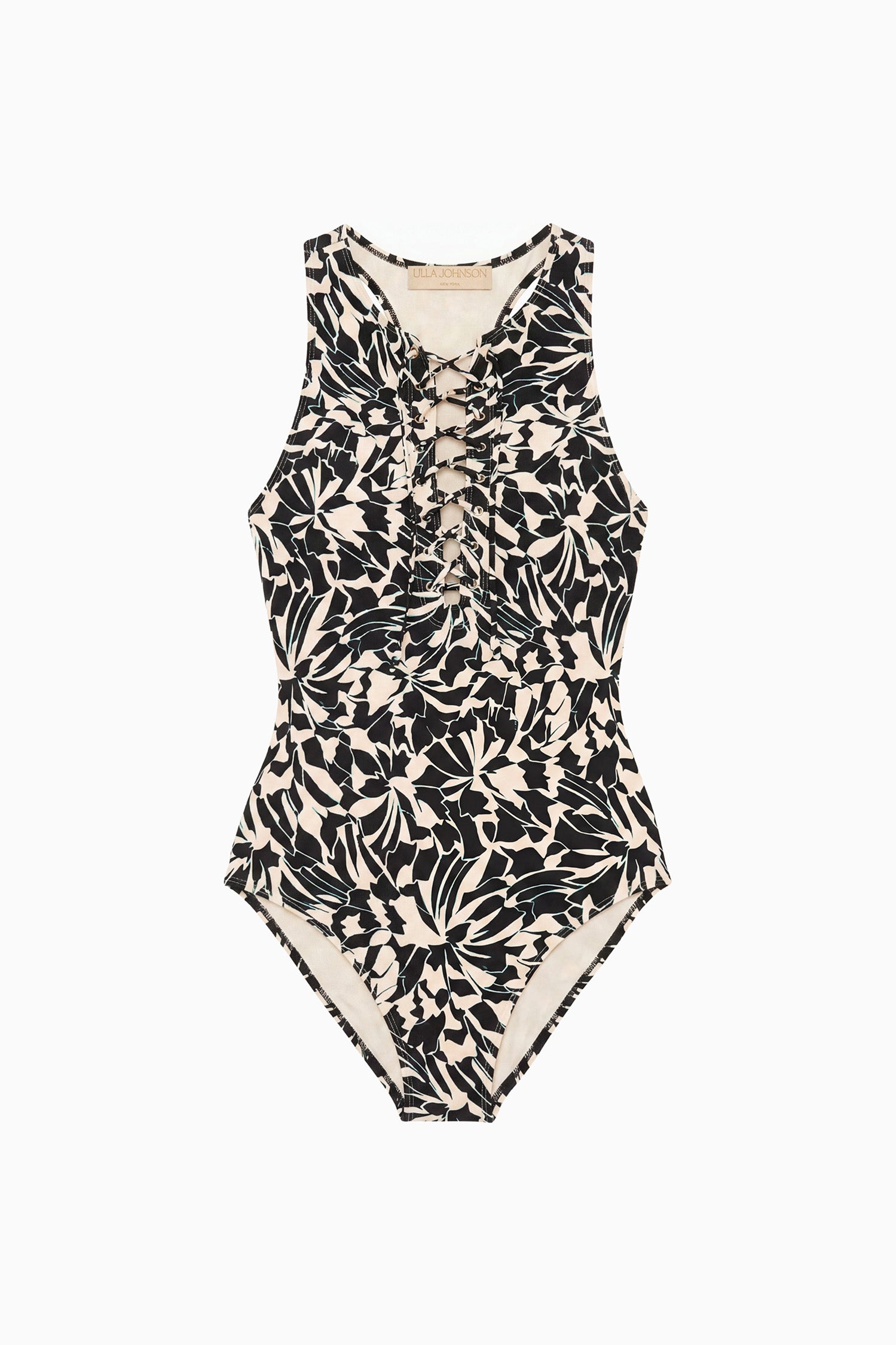 Ulla Johnson Solina Lace Up maillot une pièce Mercury